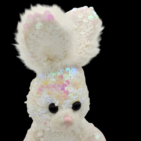 Galerie Iridescent Sequined Bunny Rabbit 9" Plush Collectible Toy 3+ Easter - Picture 3 of 10